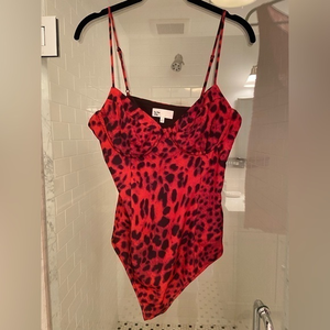 by the way. Red Leopard Print Bodysuit